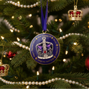 #45 Tinker Tailor King Charles III Purple Crown Purple Background Christmas Ornament 8cm