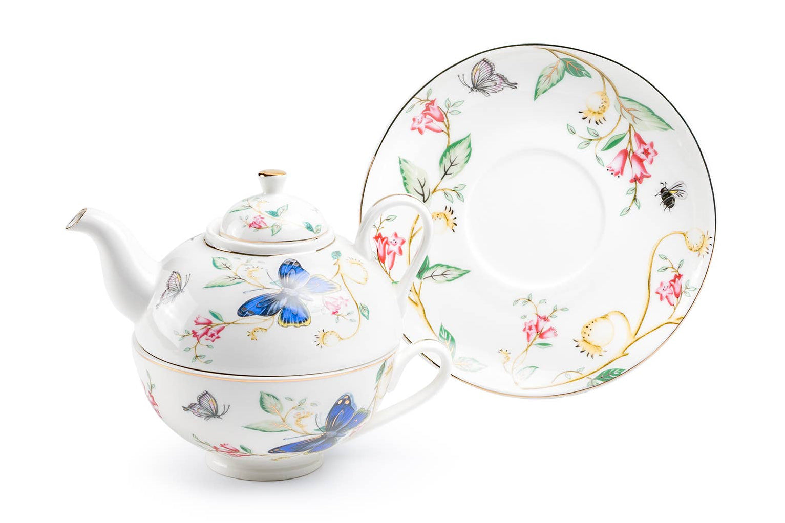 Tea For One Set - Butterfly Meadow Fine Porcelain