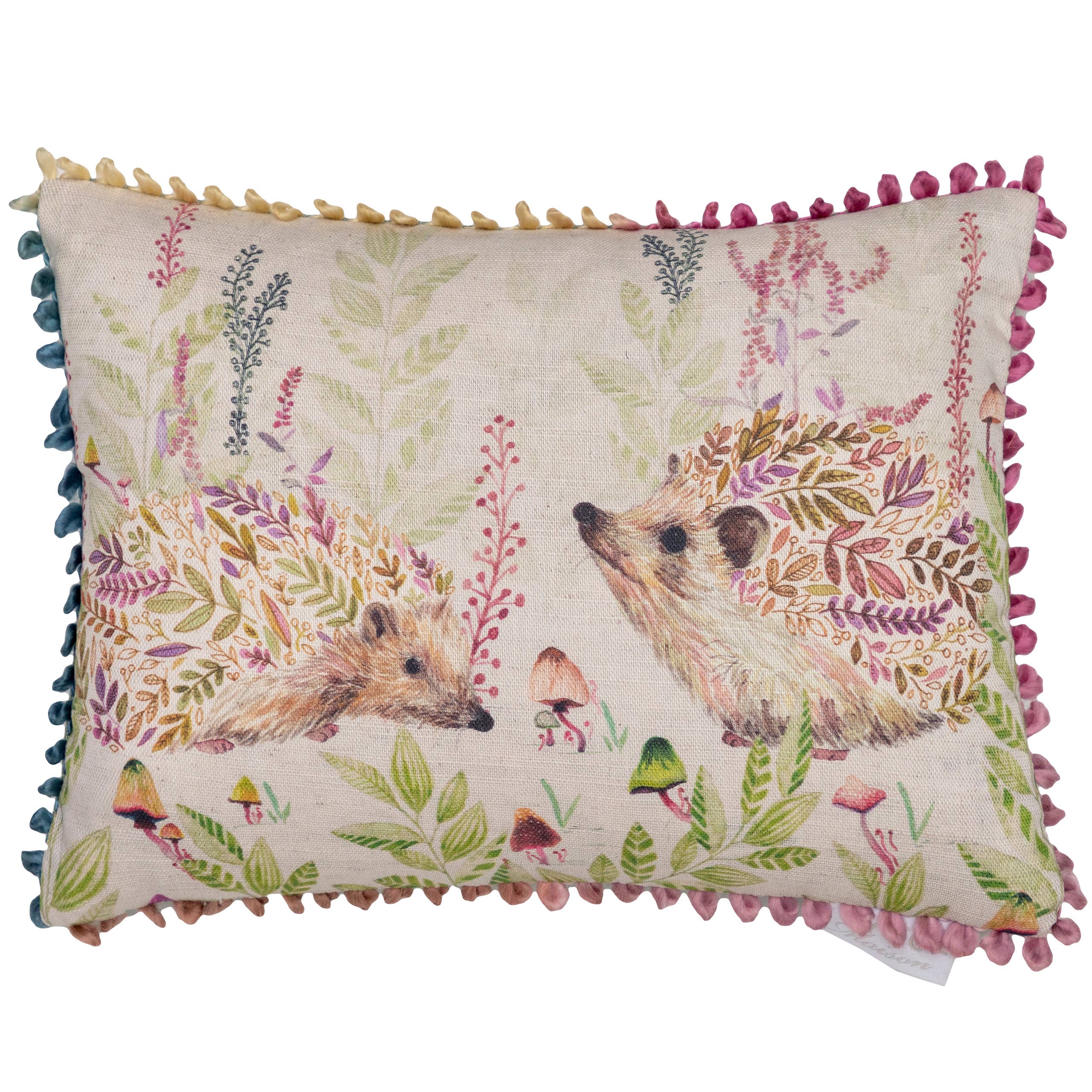 Cushion Cover Only - Buttons & Ginger Hedgehog Cushion Size 13" x 9"