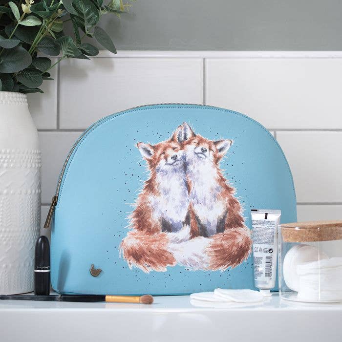 Large Cosmetic Bag - Fox Design 'Contentment"