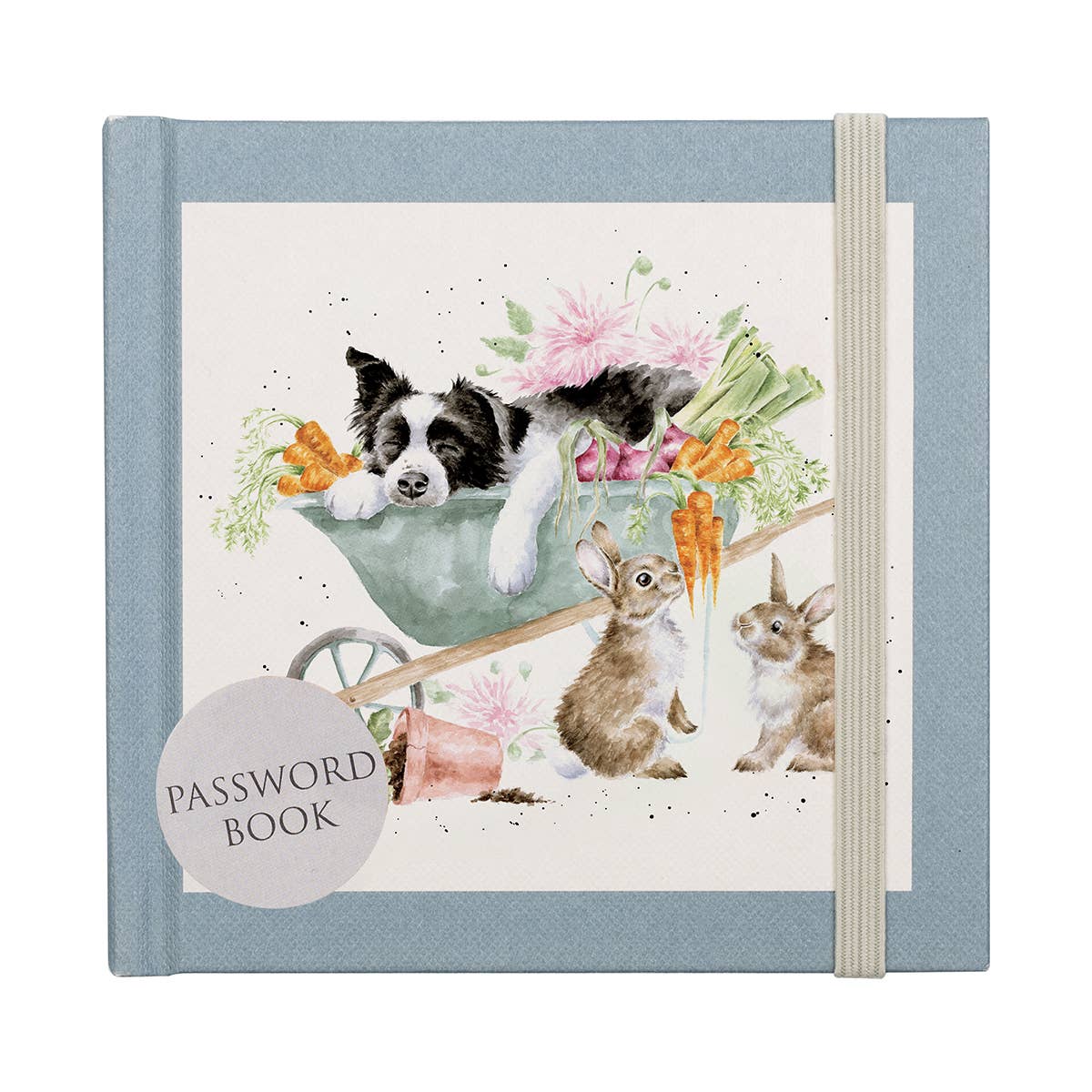 Password Book - Border Collie and Rabbit 'Sleeping on the Job'