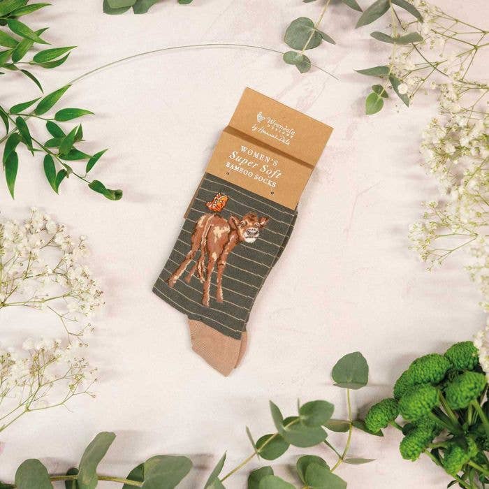 Socks (Women's) - Cow: Flutterly Fabulous