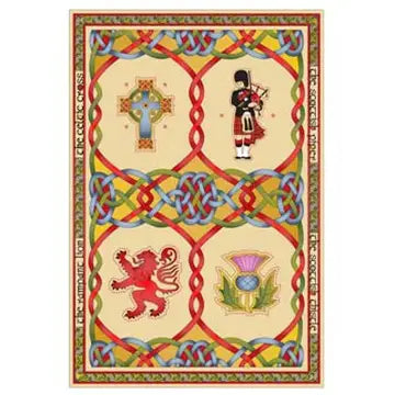Tea Towel & Pot Holder - 100% Cotton Scottish Thistle Weave