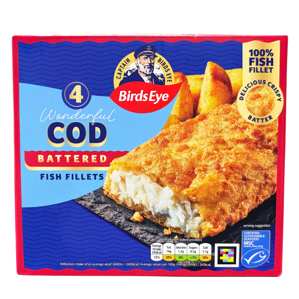 Birds Eye Battered Cod Fillets 4pk 400g