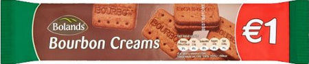Bolands Crunchy Chocolate flavored biscuit sandwiched together with a Chocolate cream filling.