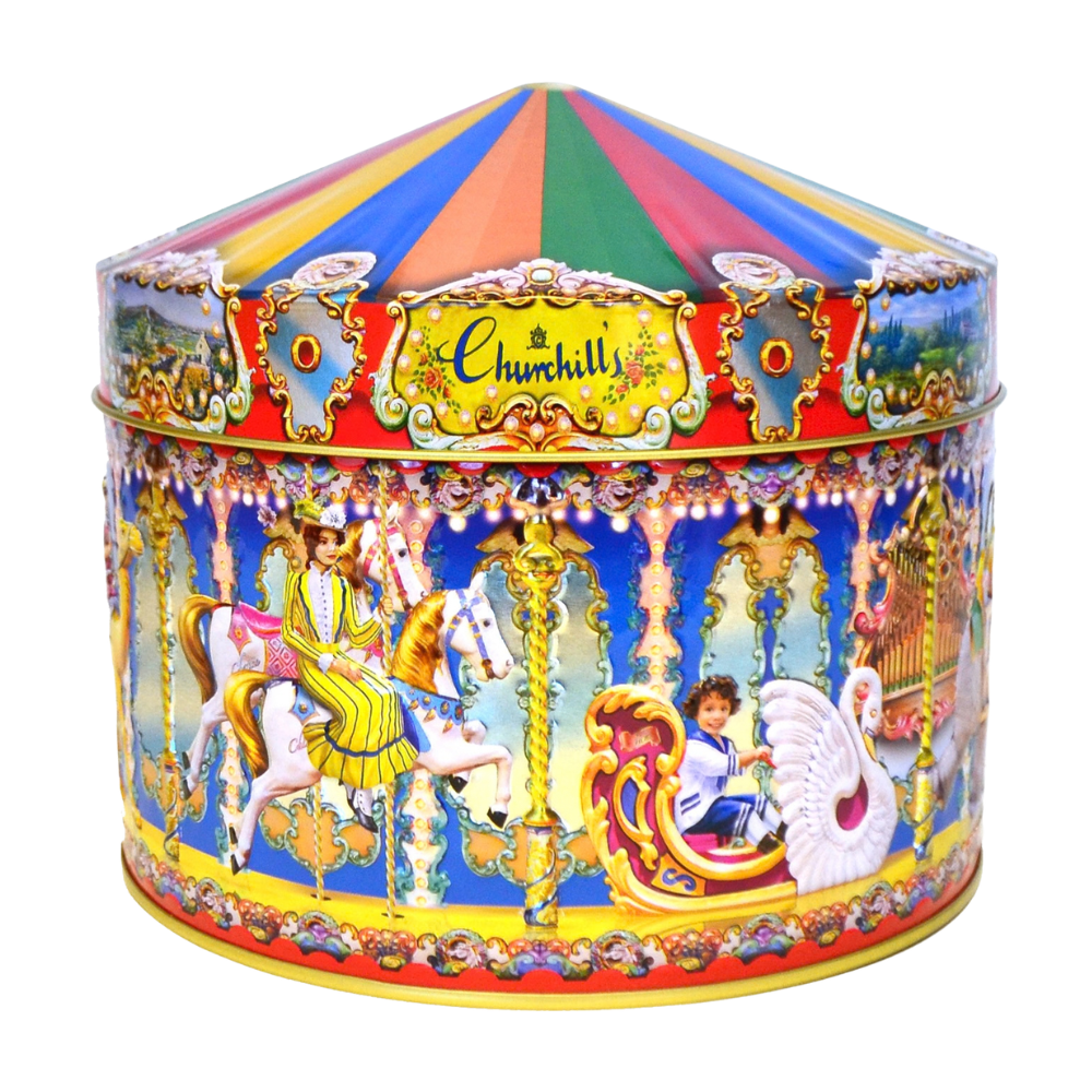 Churchills Vanilla Fudge in Metal Tin Carousel 300g