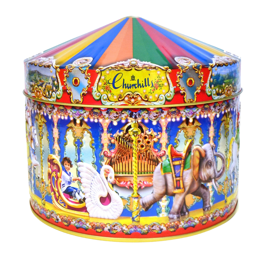 Churchills Vanilla Fudge in Metal Tin Carousel 300g