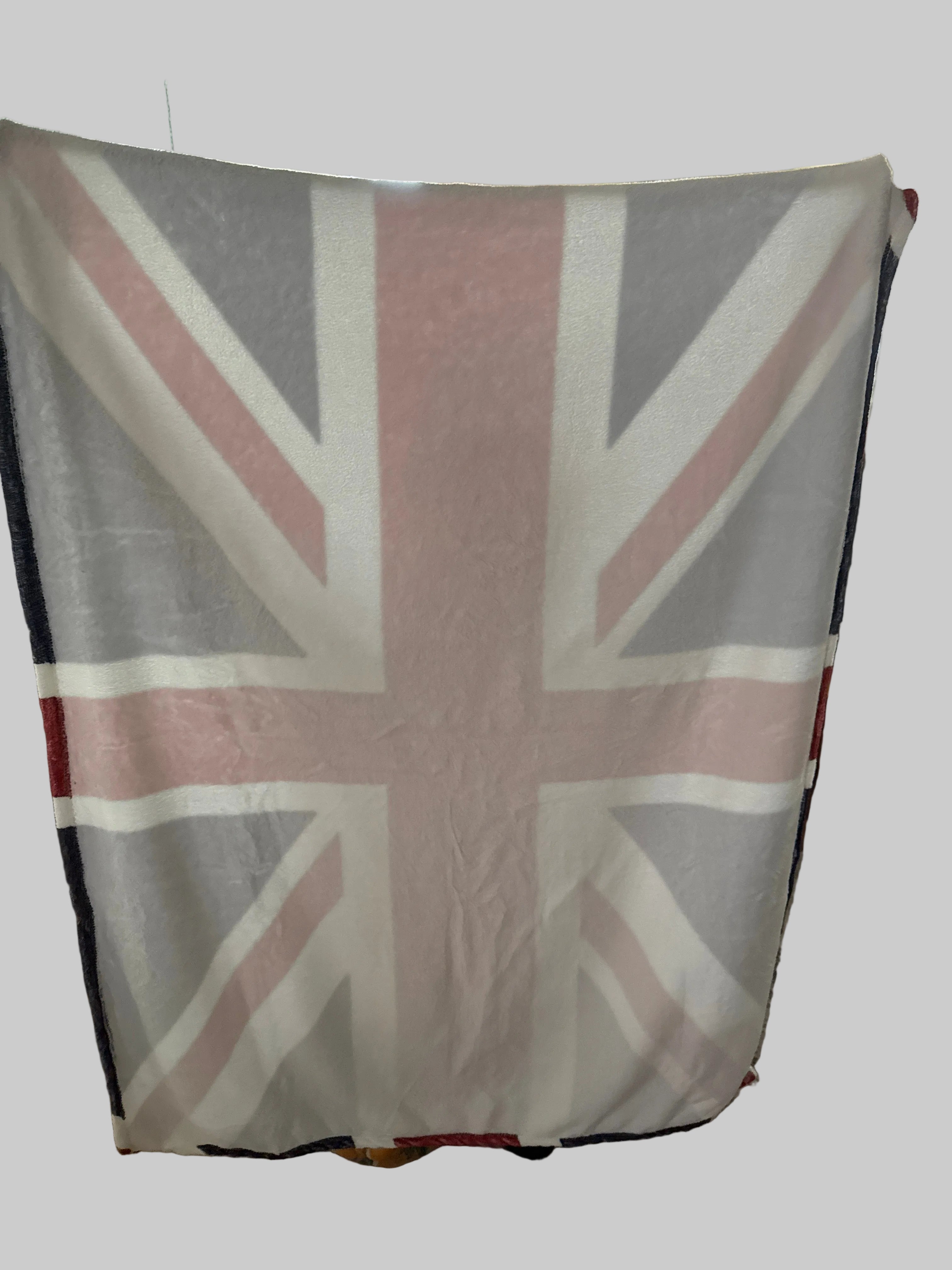 Throw - UK Union Jack Flag Vintage Faded Fleece Throw 39 x 59"