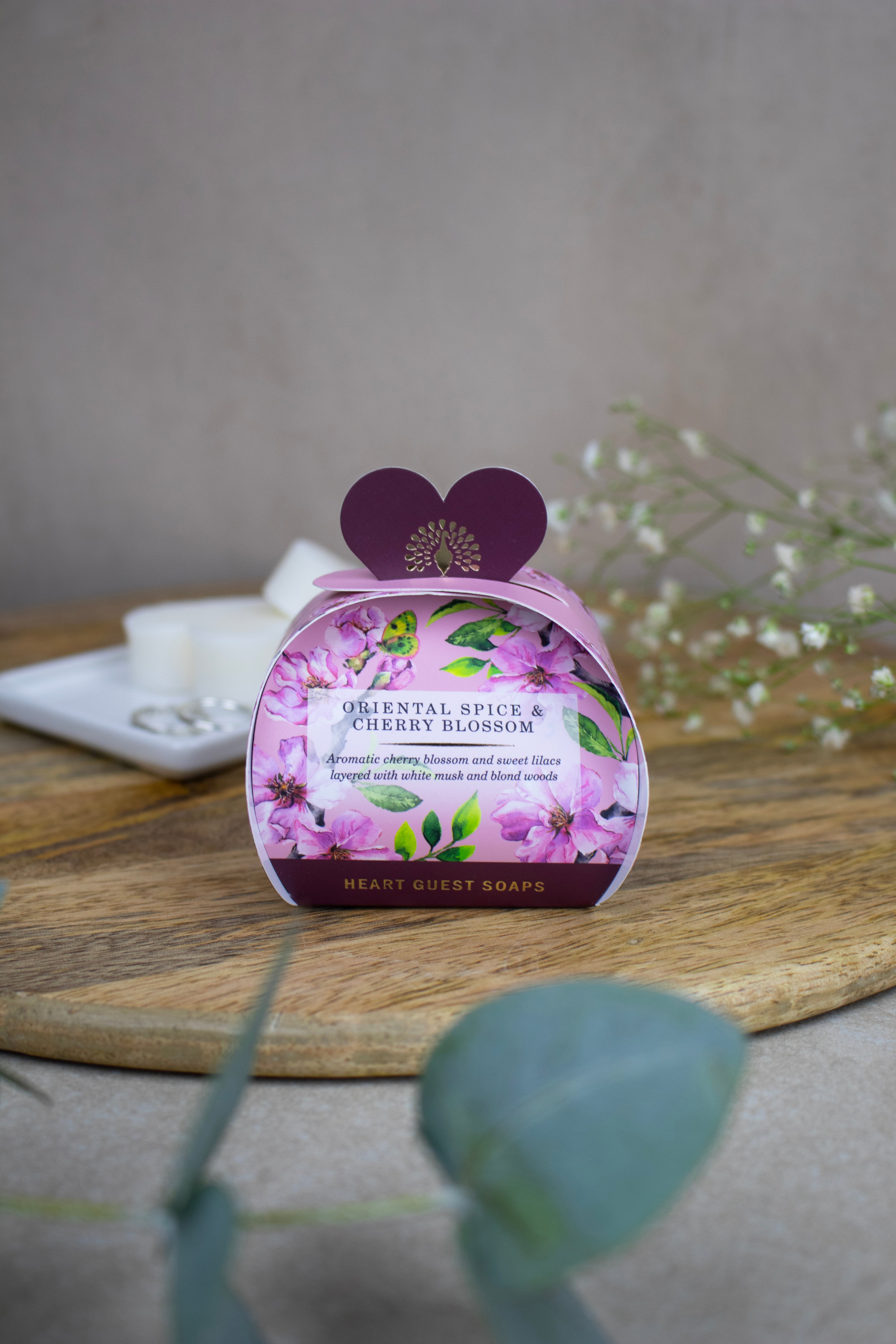 Heart Shaped Gift Soaps 3 x 20g - Oriental Spice & Cherry Blossom