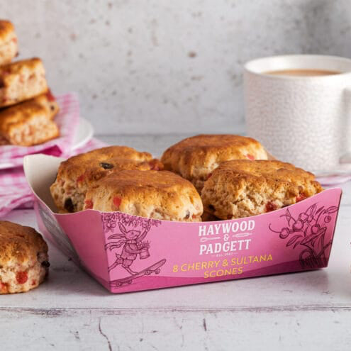 Haywood & Padgett Cherry Sultana Scones 8ct 500g (1 lb Ship Weight)
