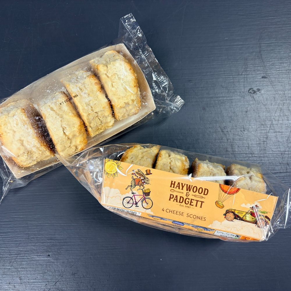 Haywood & Padgett All Butter Cheddar Cheese Scones 4pk (1 lb ship weight)