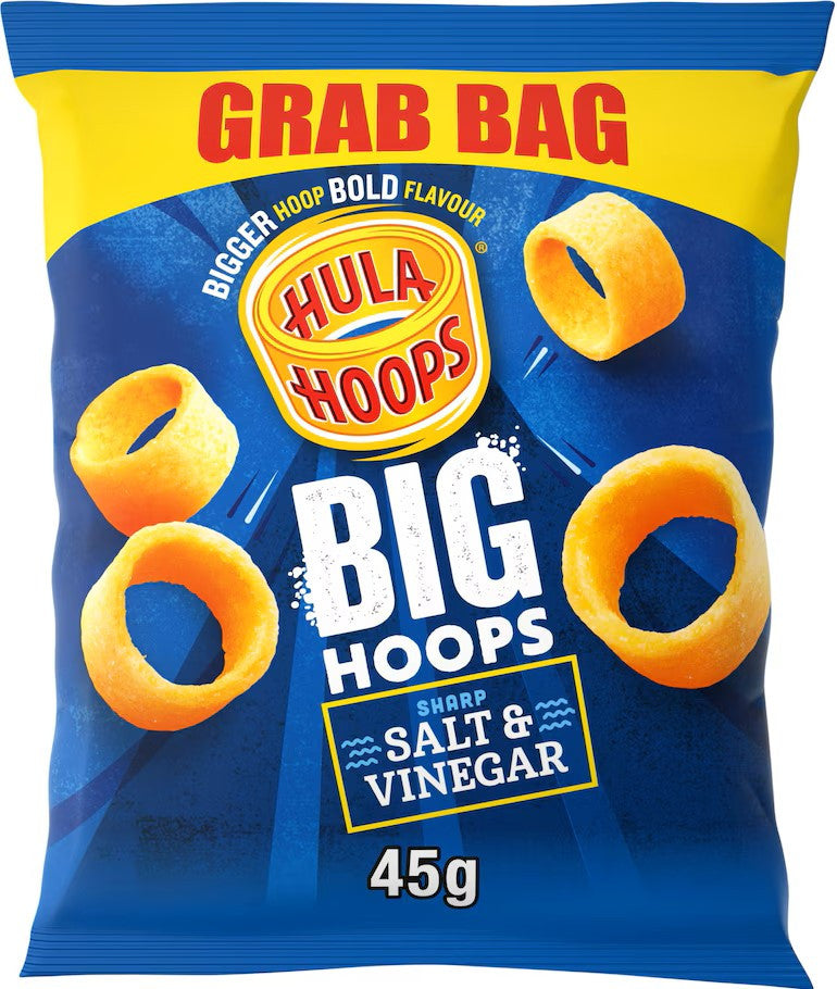 Hula Hoops BIG Hoops Salt & Vinegar Crisps Grab Bag 45g