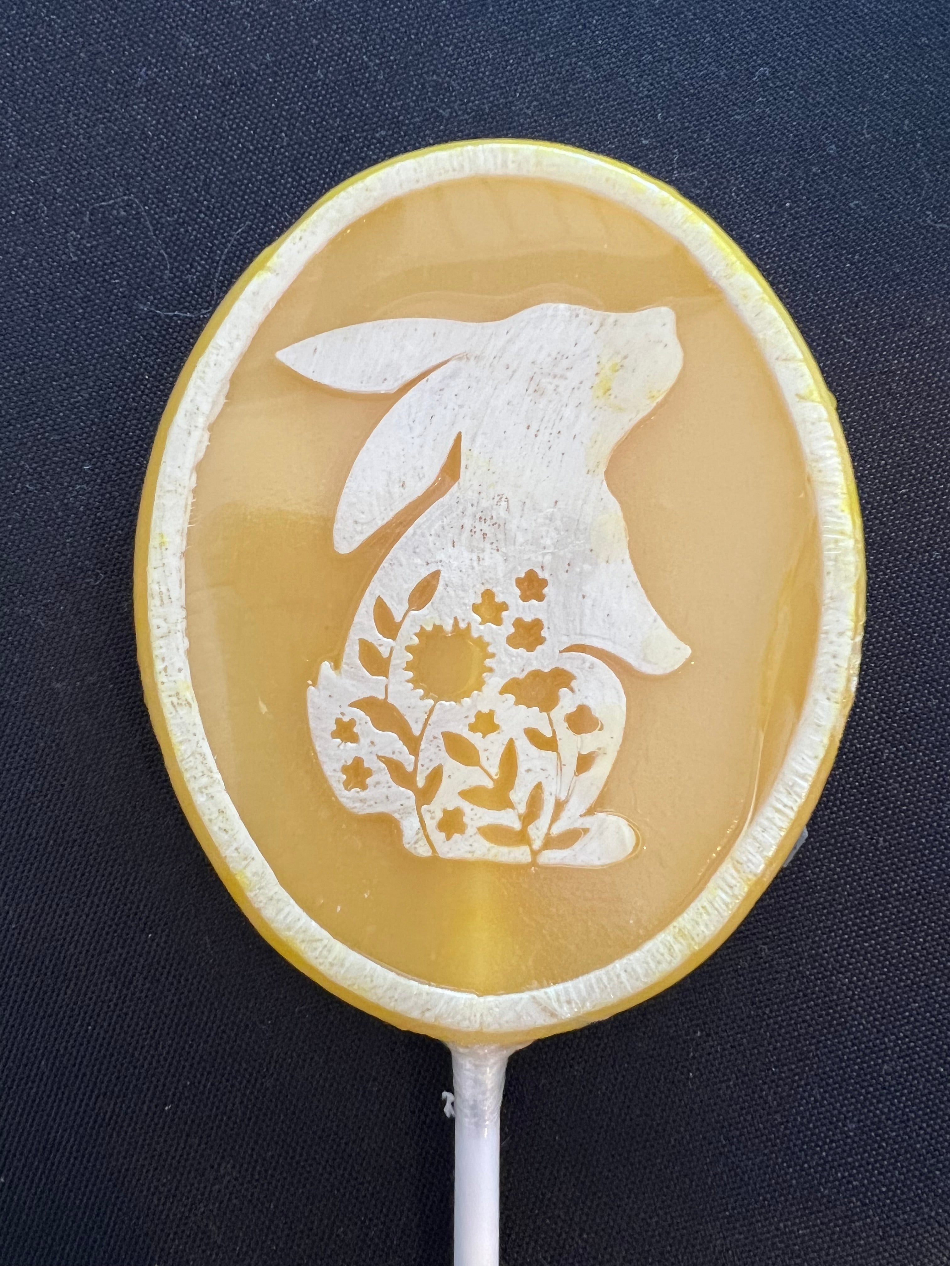 Original Candy Co. Yellow Hopping Bunny Strawberry Flavour Lollipop 60g