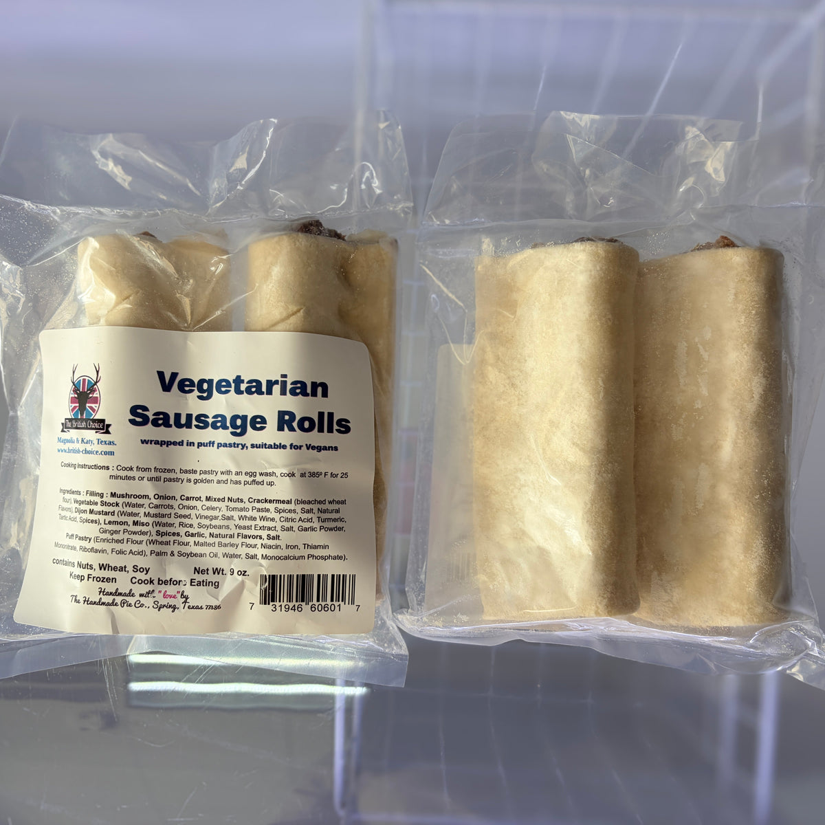 *New* Vegetarian Sausage Rolls - Original 2pk 9oz (1/2 lb Ship Weight)