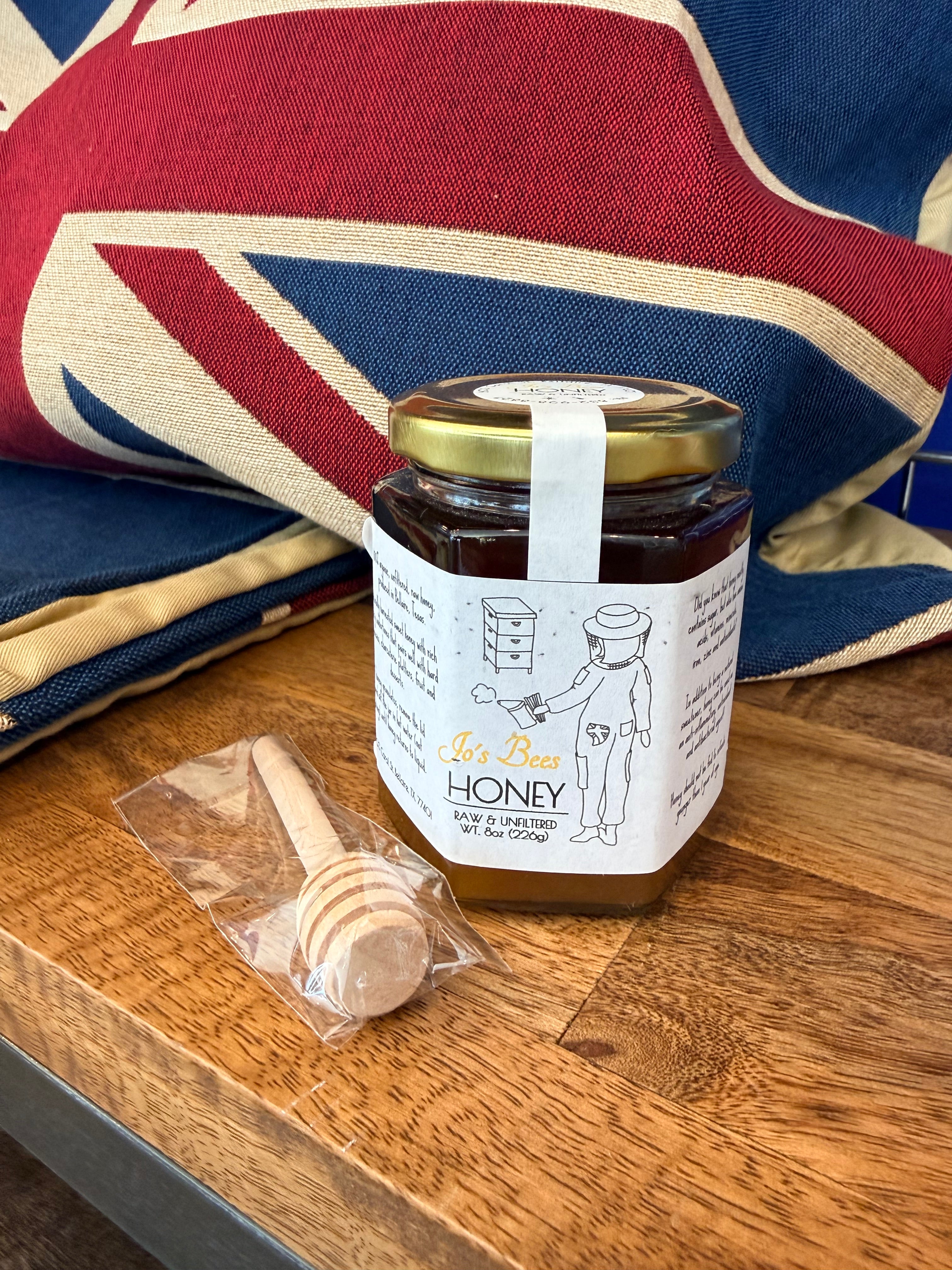 Jo's Bees Honey Raw & Unfiltered 8oz (226g)