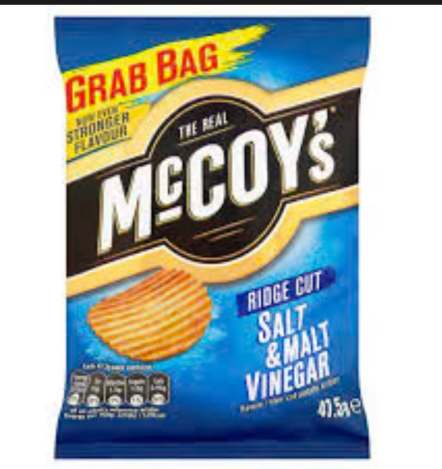 McCoy's Salt & Malt Vinegar Flavor Crisps 45g Bag