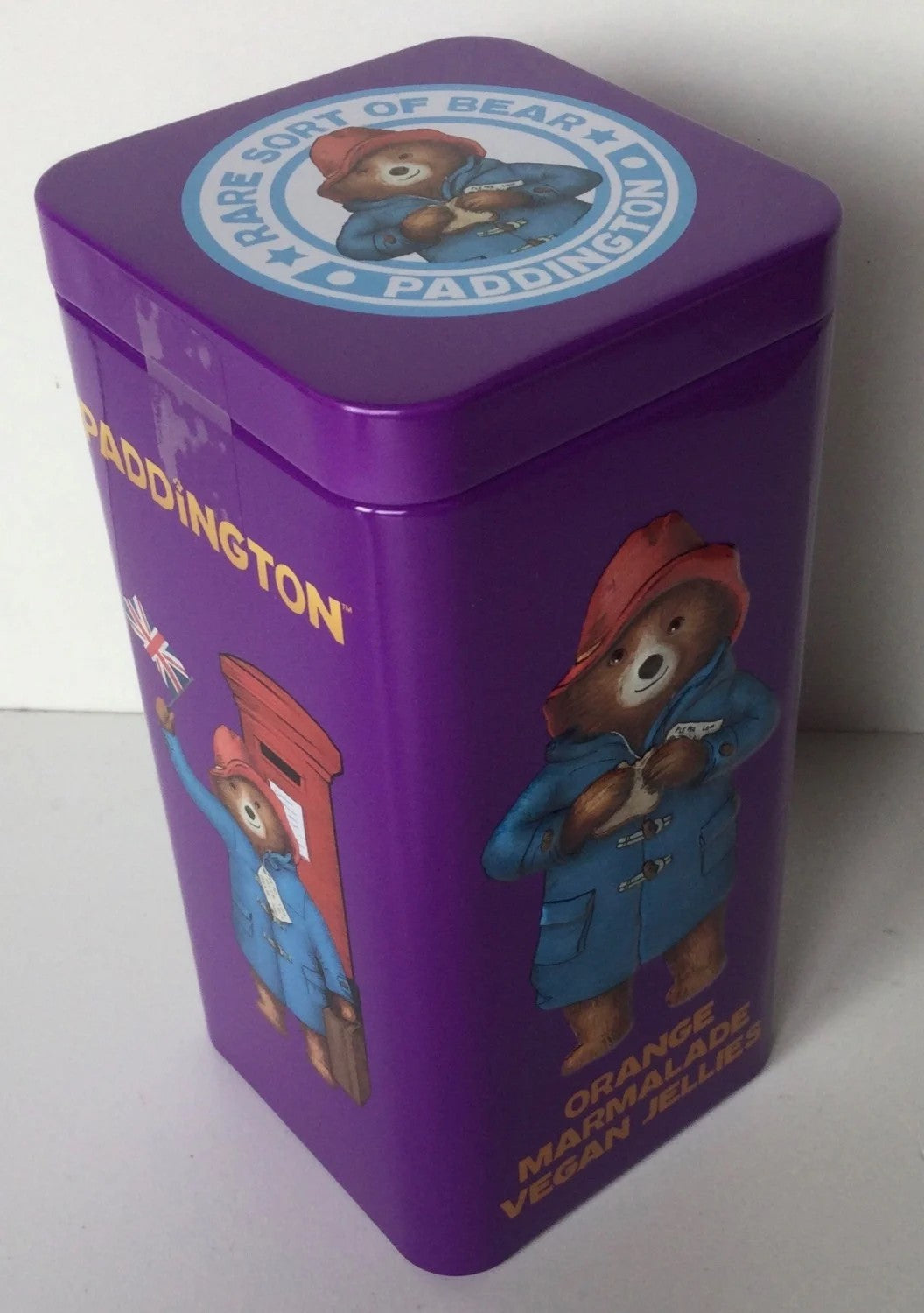 Paddington Bear Tin with Vegan Orange Marmalade Jelly Sweets 140g