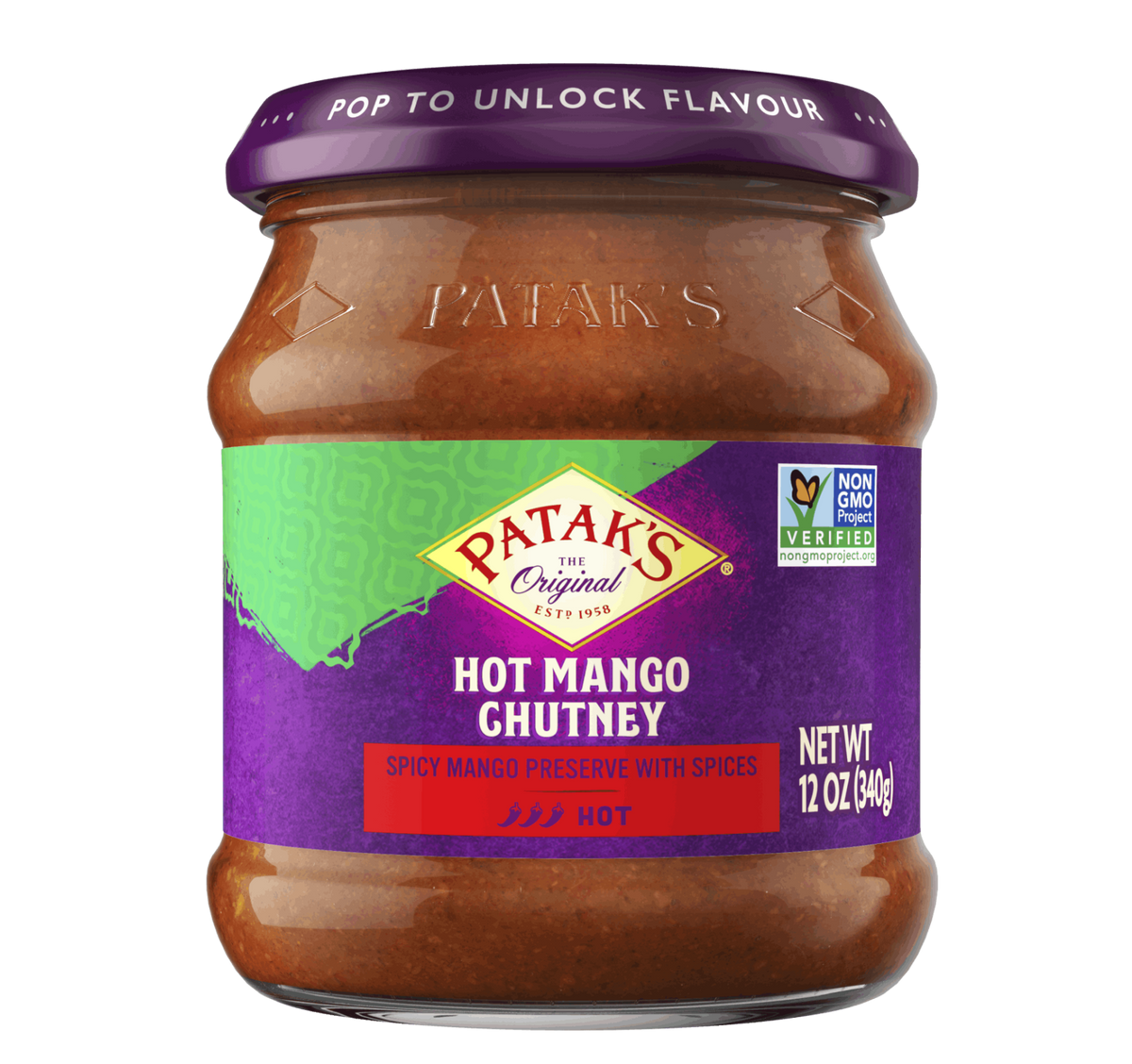 Patak's Hot Mango Chutney Hot 340g