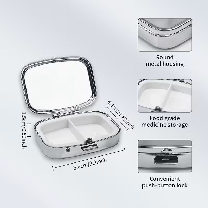 Pill Box - 2-Compartment - Highland Cow Floral