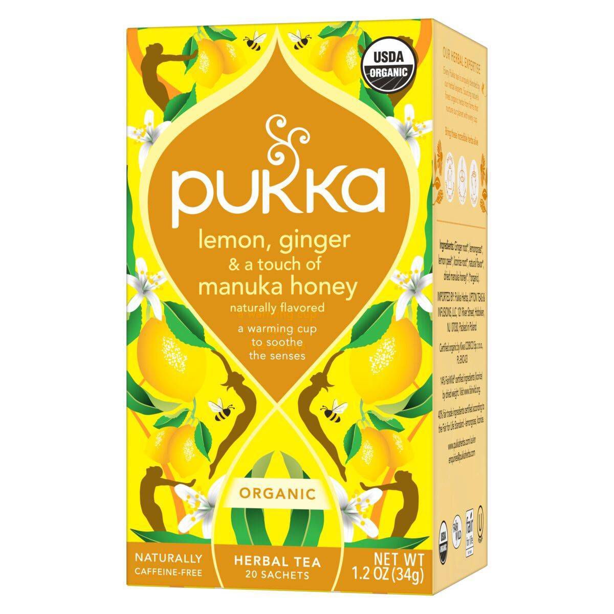 Pukka Organic Lemon Ginger & Manuka Honey 20 Tea Bags