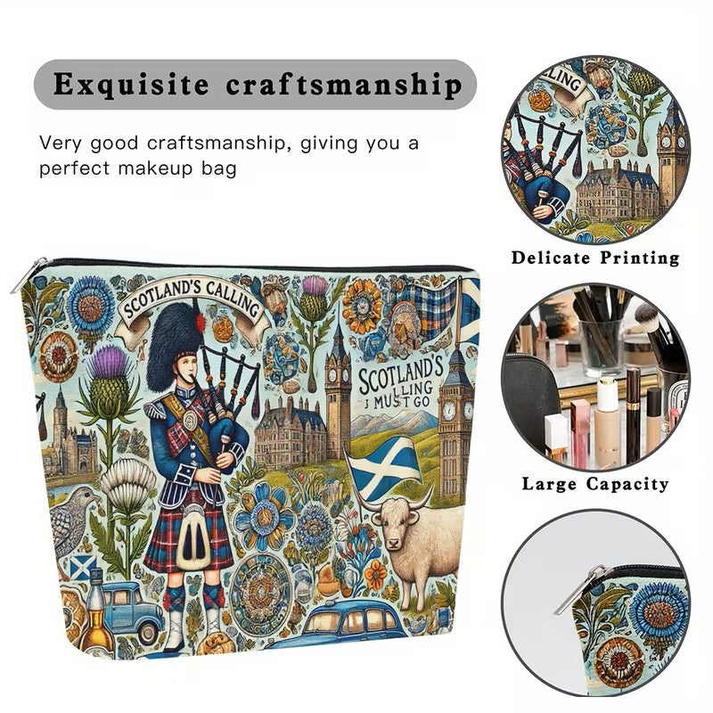 Cosmetic - Scottish Themed Piper, Thistle, Castle etc. Size 6.7 x 9.9"