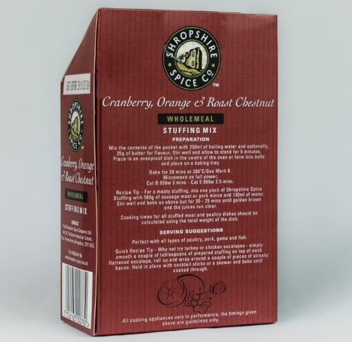 Shropshire Cranberry, Orange & Roast Chestnut Wholemeal Stuffing Mix 150g