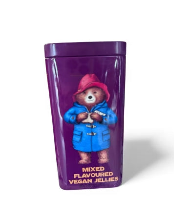 Paddington Bear Tin with Mixed Flavored Vegan Jelly Sweets 140g