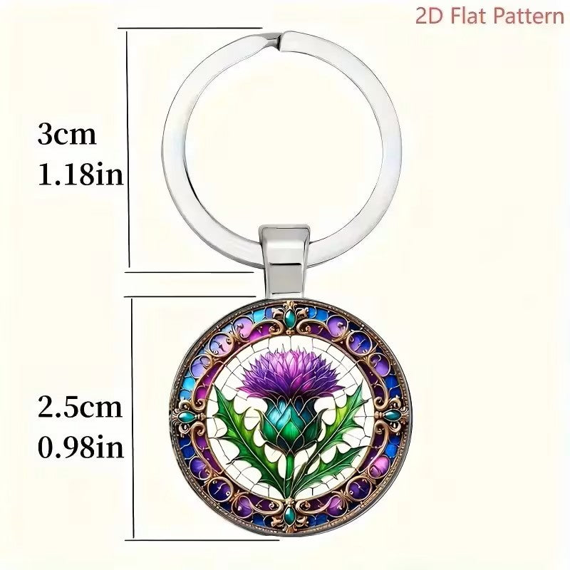 Key Ring - Scottish Thistle (Approx size 1")