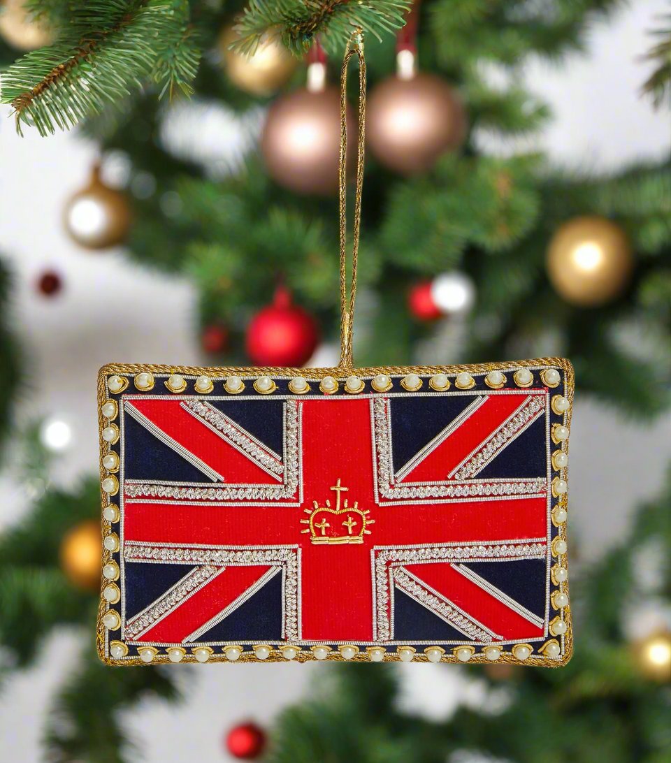 #10 Tinker Tailor UJ Flag with Pearl Chain and Crown Decoration Christmas Ornament