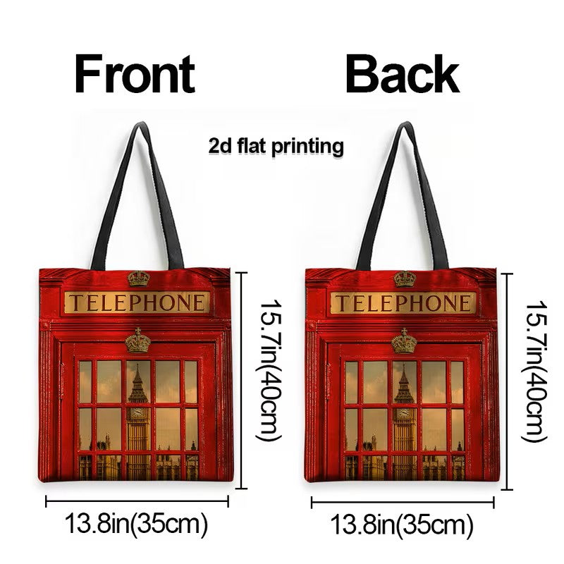 Tote Bag - Telephone Box and Big Ben 2D Print