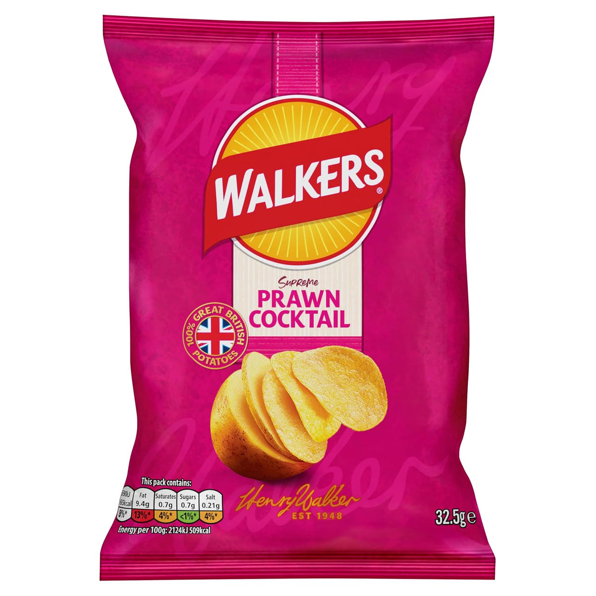 Walkers Prawn Cocktail Flavour Crisps 32.5g