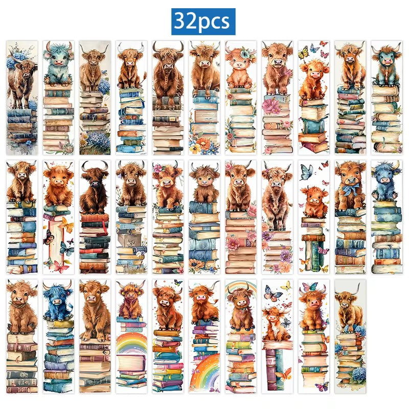 Bookmark - Highland Cow. Pack of Four. (Assorted Designs)