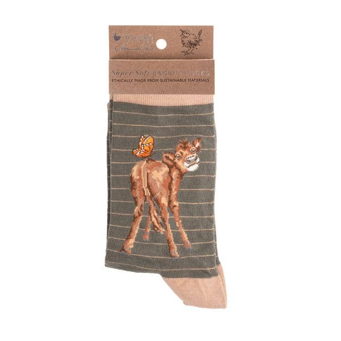 Socks (Women's) - Cow: Flutterly Fabulous