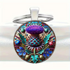 Key Ring. Scottish Thistle x 1 (21/4" x 1") (designs may vary)