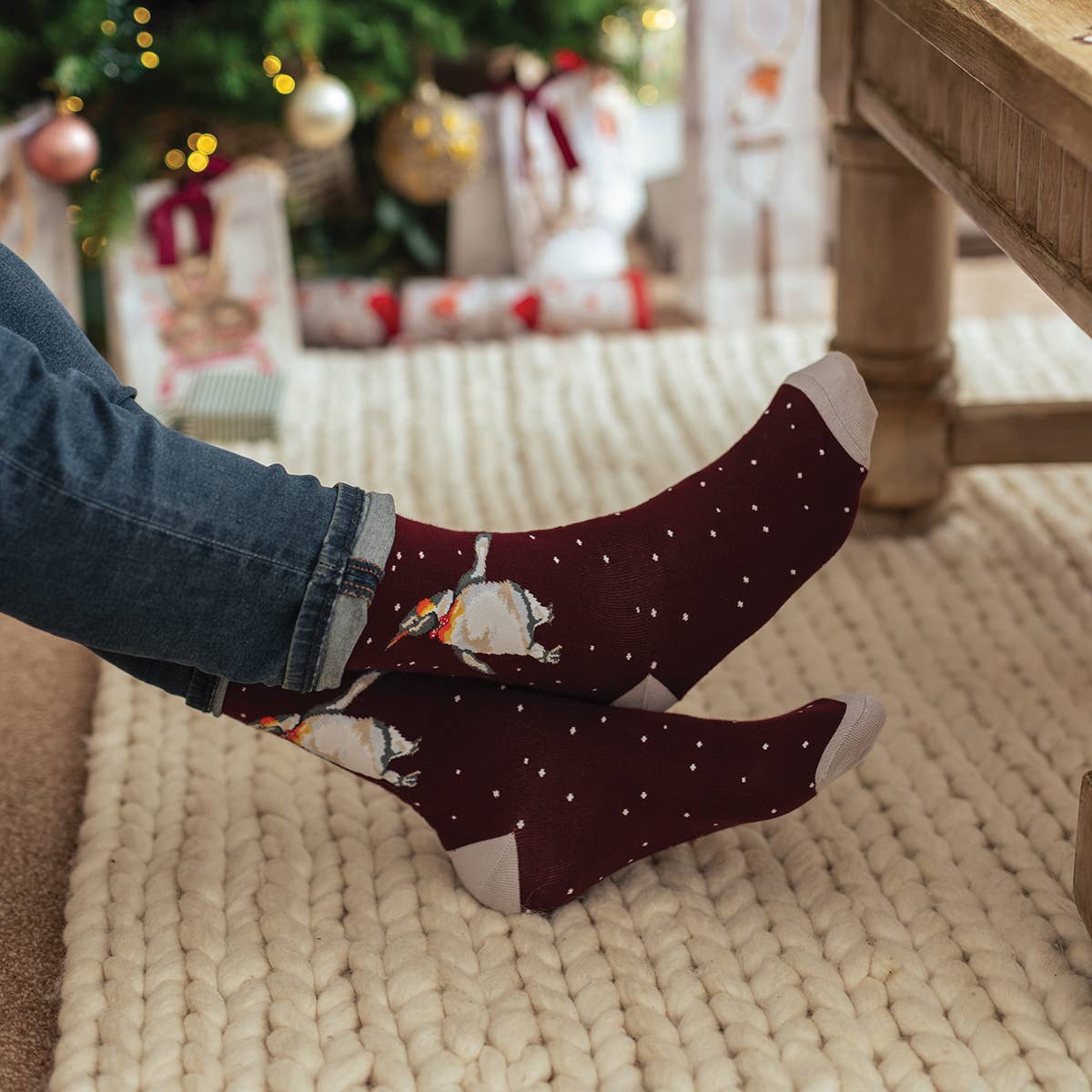 Socks (Men's) - Christmas King Penguin