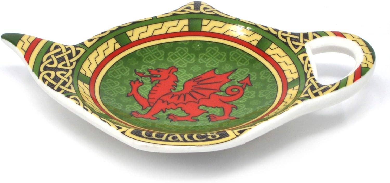 Teabag Holder - Celtic Window Welsh Dragon