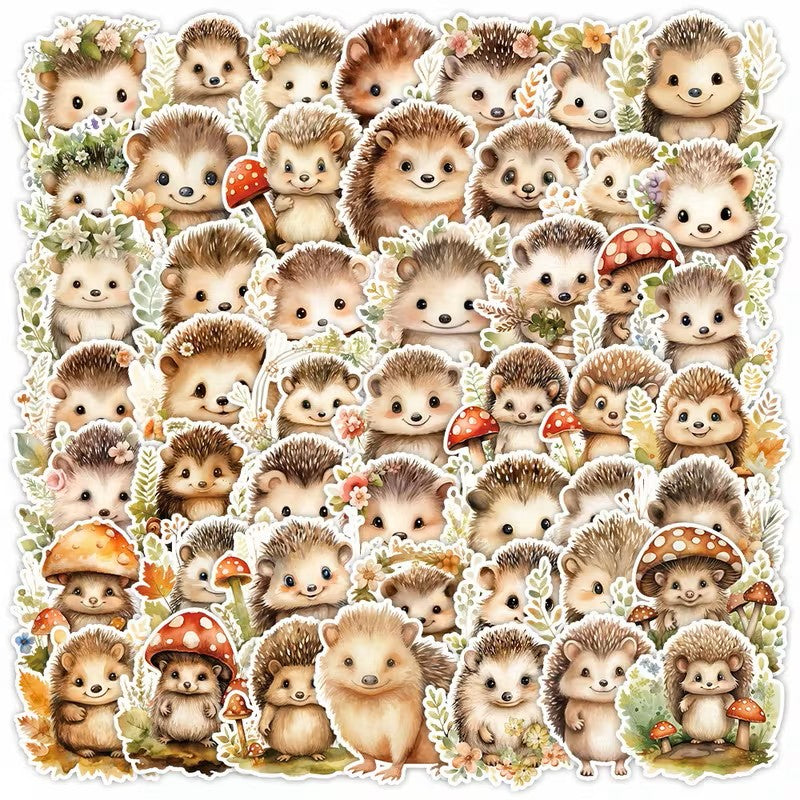 Stickers Hedgehog 50 Pcs (assorted designs)
