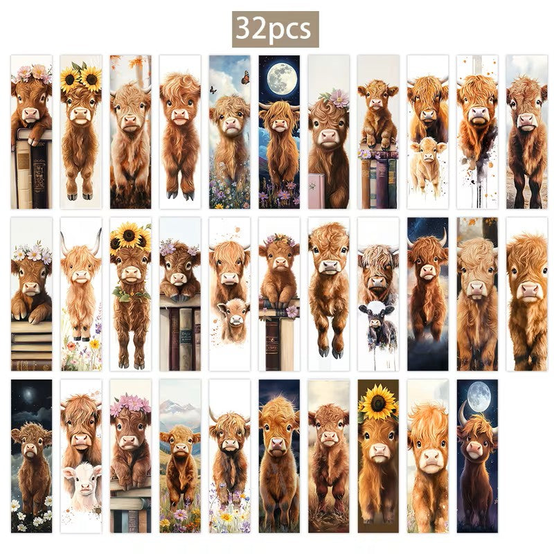 Bookmark - Highland Cow. Pack of Four. (Assorted Designs)