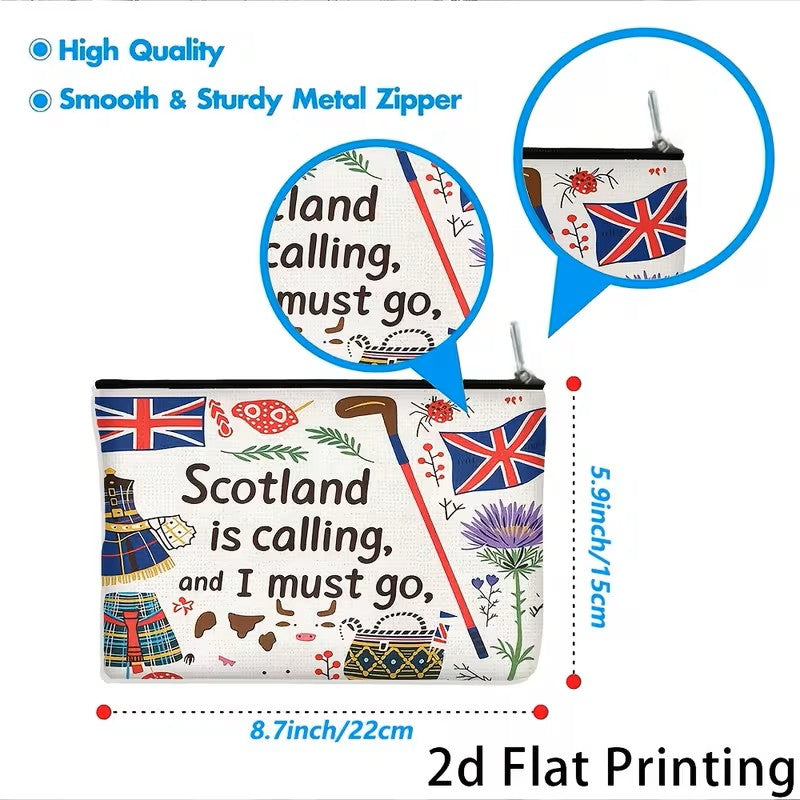 Cosmetic - Scotland Is Calling and I Must Go Icon or Pencil Pouch (Size 8.7"x6")