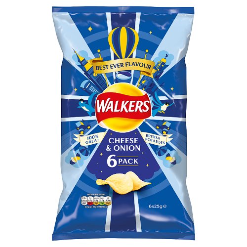 Walkers Cheese & Onion 6 pack
