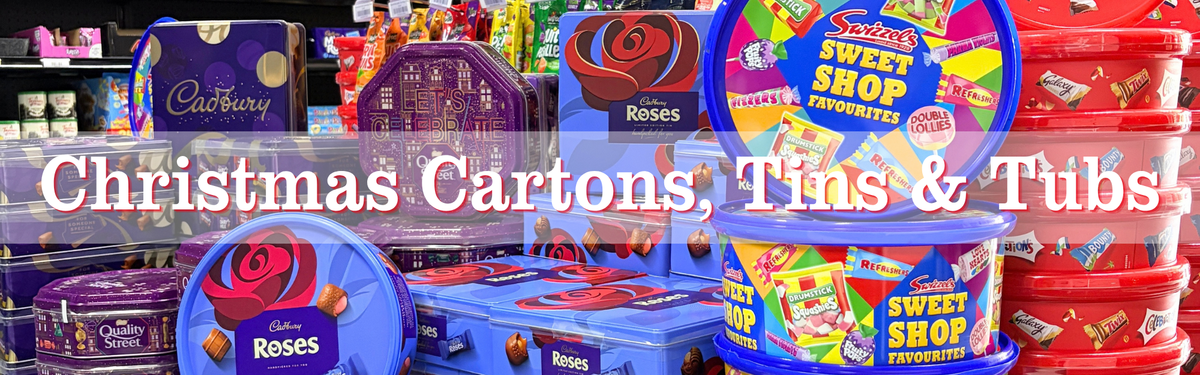 Christmas Tins, Cartons & Tubs