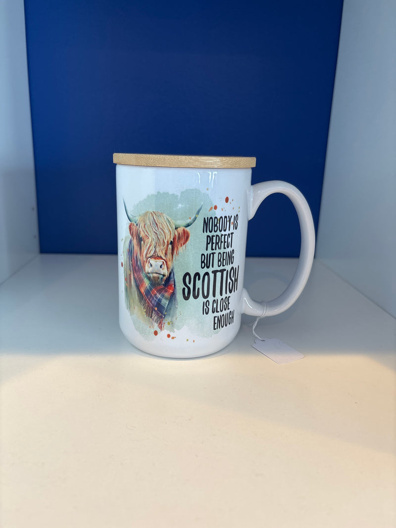 Mug 15oz. Custom Made Highland Cow (nobody is perfect but being Scottish is close enough)