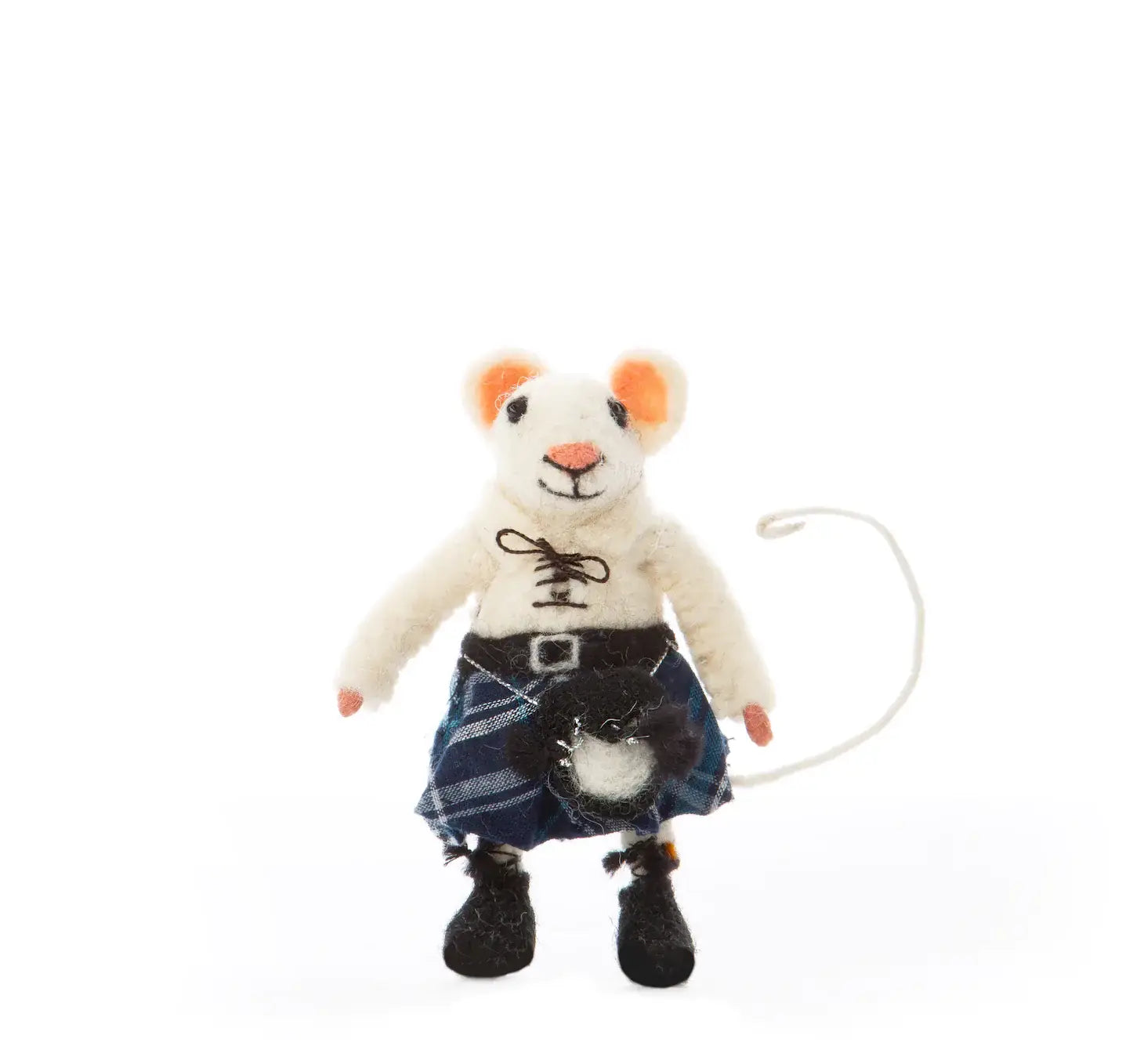 Felt Mouse - Scottish Kilted Mouse: Blue Kilt