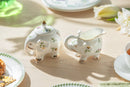 Sugar and Creamer Set - Summer Garden Elephant Fine Porcelain