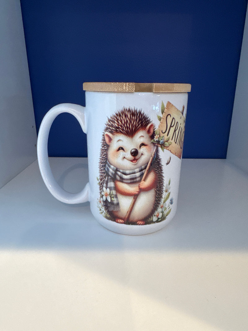 Mug 15oz. Custom Made Hedgehog Spring Sign