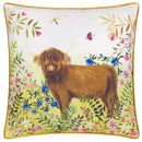 Cushion Cover Only - Daisy Hill Agnes Highland Cow Printed Cushion Size 17.5" x 17.5"