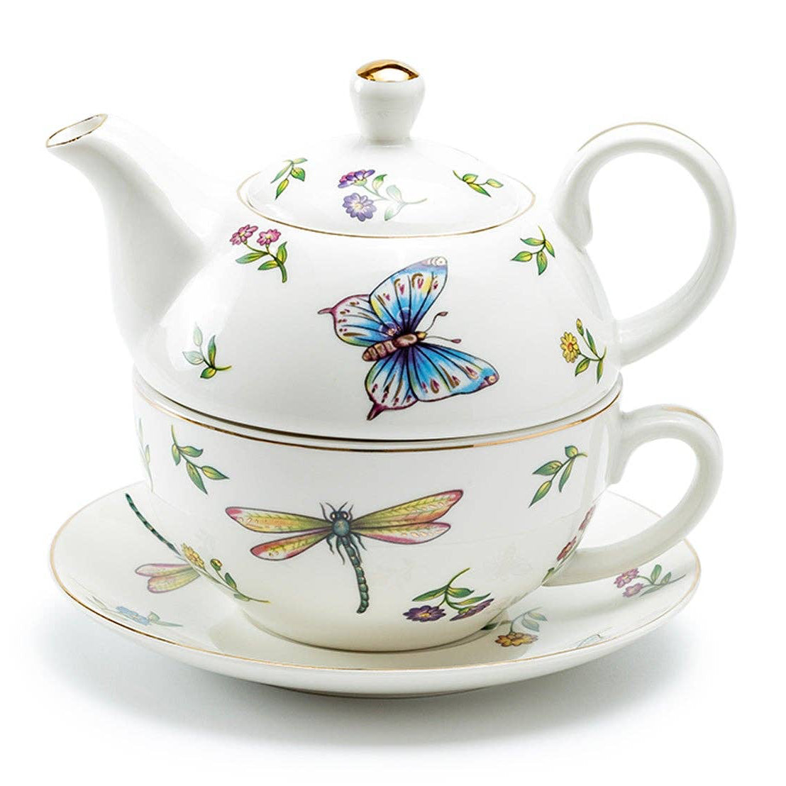 Tea For One Set - Summer Garden Fine Porcelain