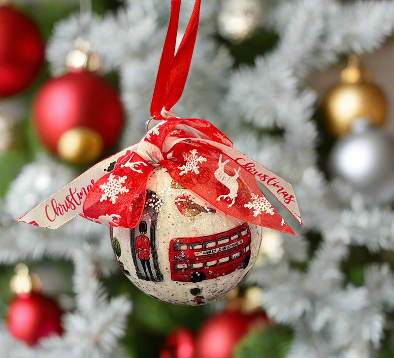 Christmas Ornaments. Custom Made London Icons (Red) 4"
