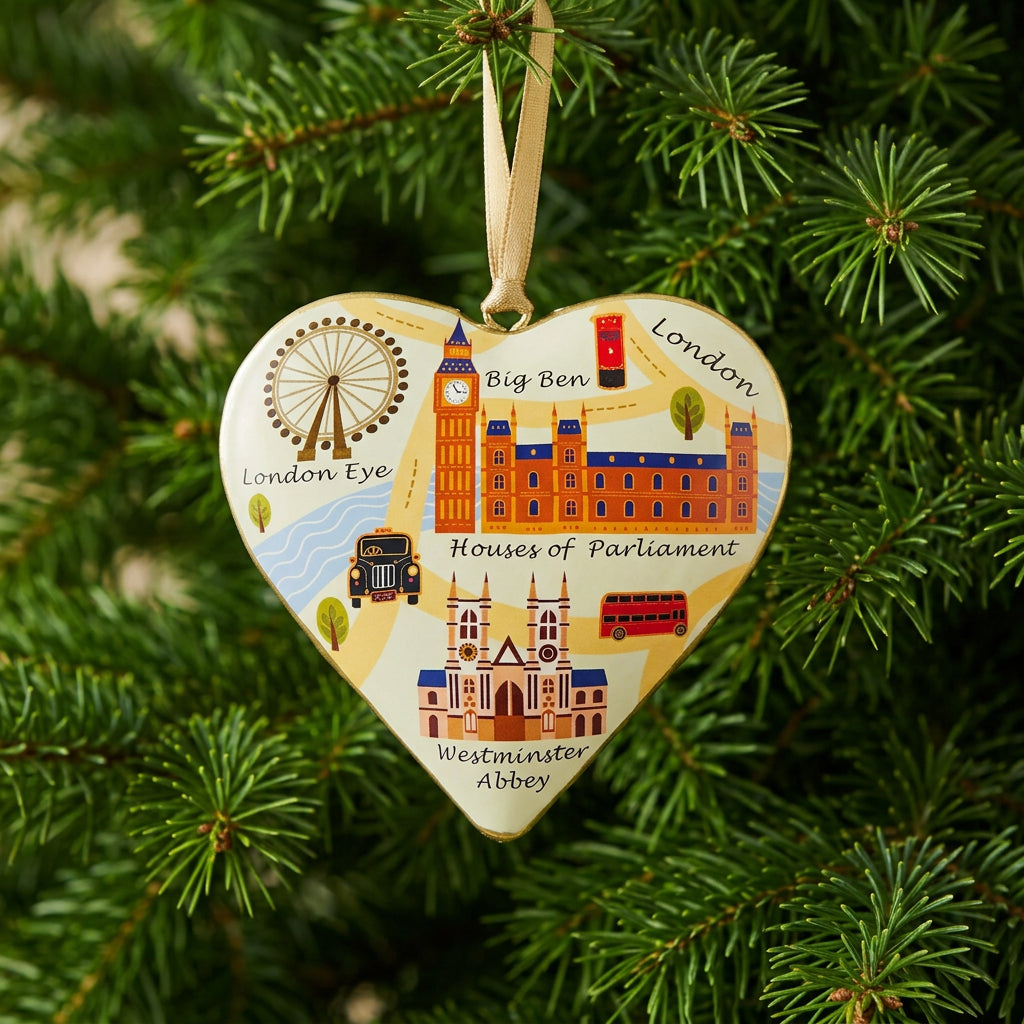 #68 Tinker Tailor Westminster Abbey Metal Heart Decoration