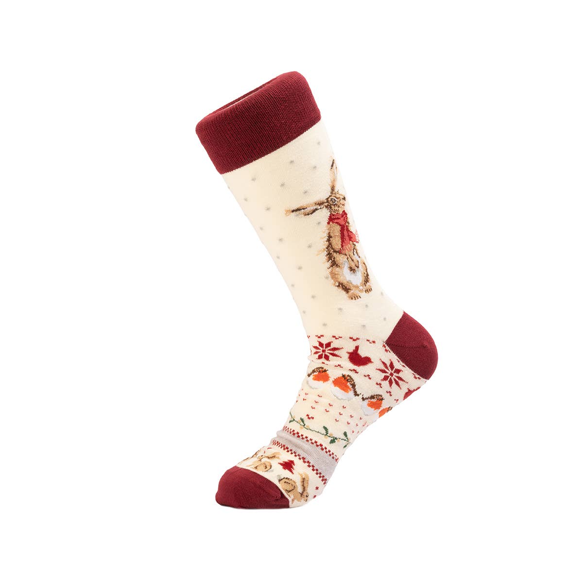 Hare Mens Christmas Sock Winter Hare